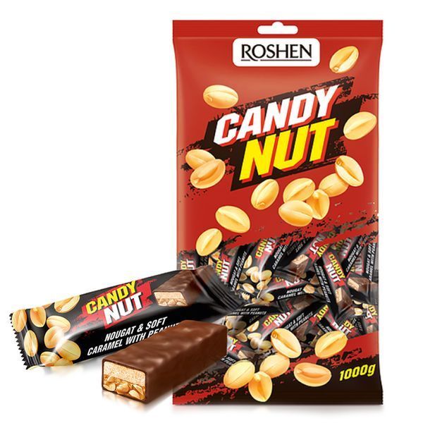 Цукерки Candy Nut нуга і м'яка карамель з арахісом Рошен 103 фото